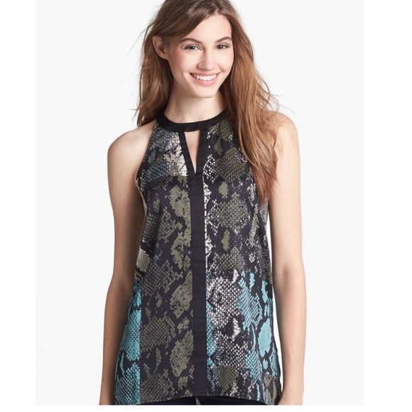 Kenneth Cole NY Snake skin print blouse sleeveless top size XS - Picture 9 of 9